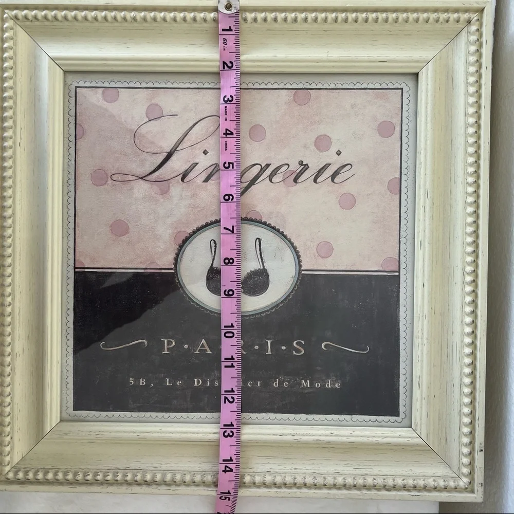 Shabby Chic Lingerie Paris 15” X 15” Framed Art